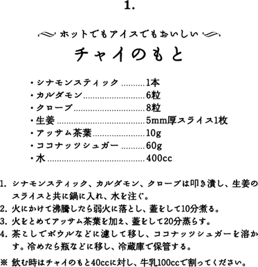 ホットでもアイスでもおいしいチャイのもと